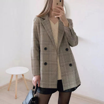 Leila Plaid Blazer - SunsetFashionLA